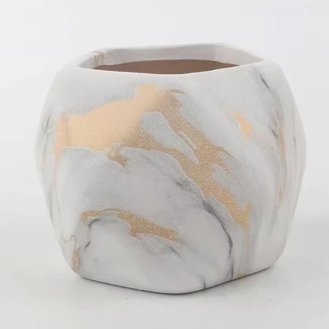 Ceramic Water Transfer Succulent Flower Pots Creative Nordic Gardening Art Vase Office Decorations Gardening Supplies