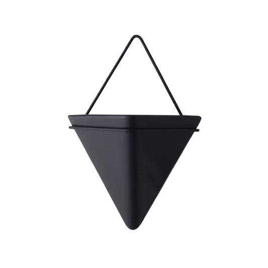 NEW Wall Mounted Triangle Plant Flower Pot Nordic Ceramic Flowerpot Succulent Plant Holder Indoor Hanging Planter Geometric Vase