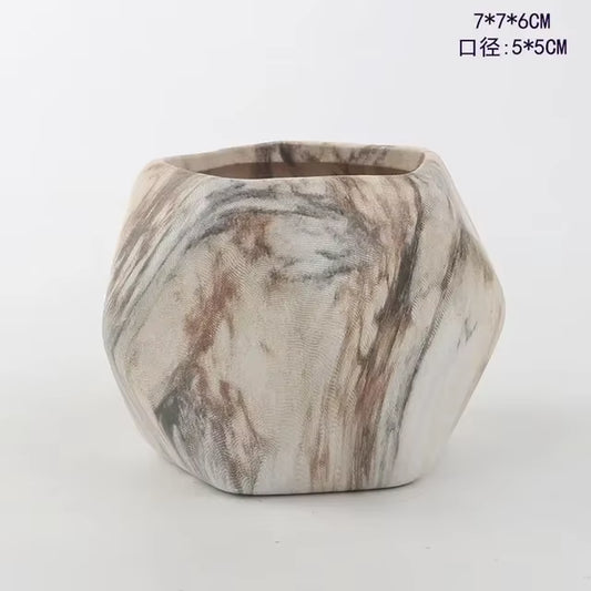 Ceramic Water Transfer Succulent Flower Pots Creative Nordic Gardening Art Vase Office Decorations Gardening Supplies