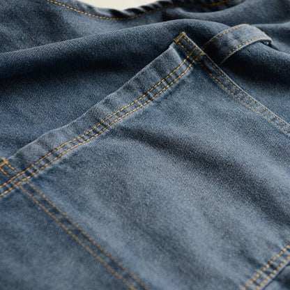 Denim Apron Cotton Korean Canvas Antifouling Home Cleaning Kitchen Cooking Work Clothes Barber Apron Leisure Gardening Baking