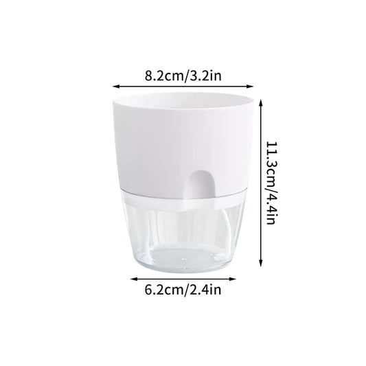 Self Watering Flower Pot Plastic Hydroponics Plants Pot Transparent Double Layer Cotton Rope Watering Succulent Potted Planters