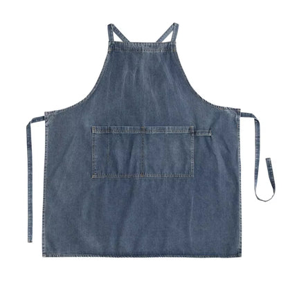 Denim Apron Cotton Korean Canvas Antifouling Home Cleaning Kitchen Cooking Work Clothes Barber Apron Leisure Gardening Baking