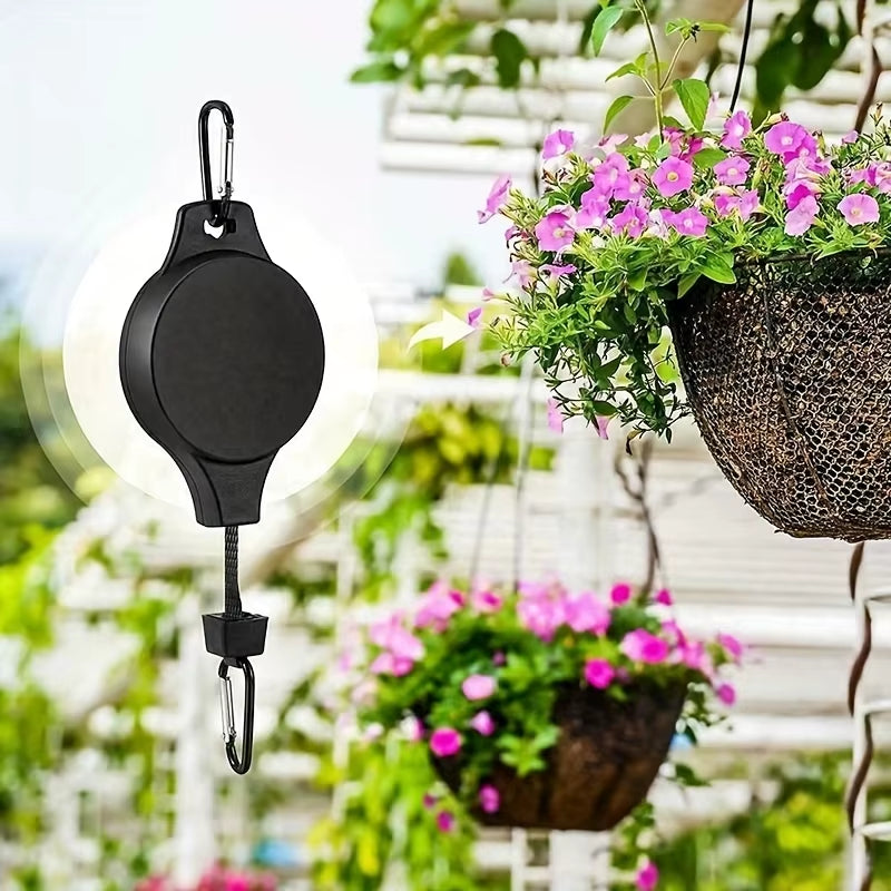 Elevate Your Garden with 1/2/3/4Pcs Retractable Plant Hook Pulley - Effortlessly Hang Flower Baskets and Pots!