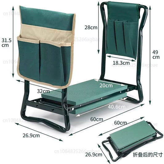 Versatile Folding Garden Stool & Kneeling Chair - Effortless Outdoor Comfort!